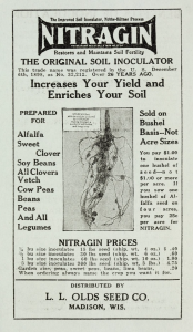 old (ca. 1925) ad for Nitragin inoculant for legume seeds